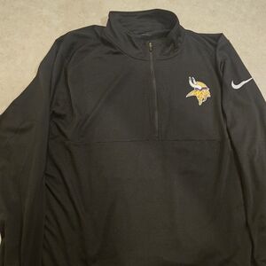 Minnesota Vikings - Nike Black Quarter-Zip Pullover with Logo